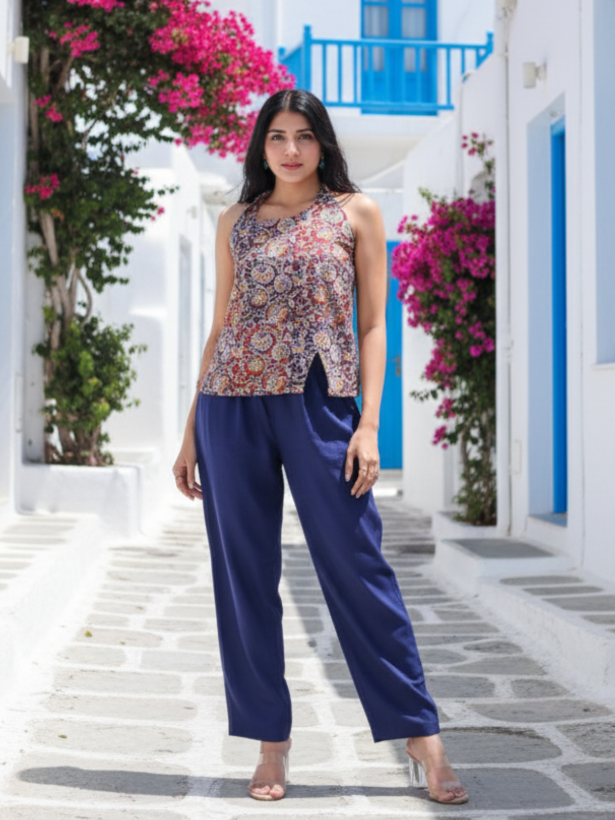 Navy Blue Comfort Bottoms | Everyday Pure Cotton with Elastic Waist