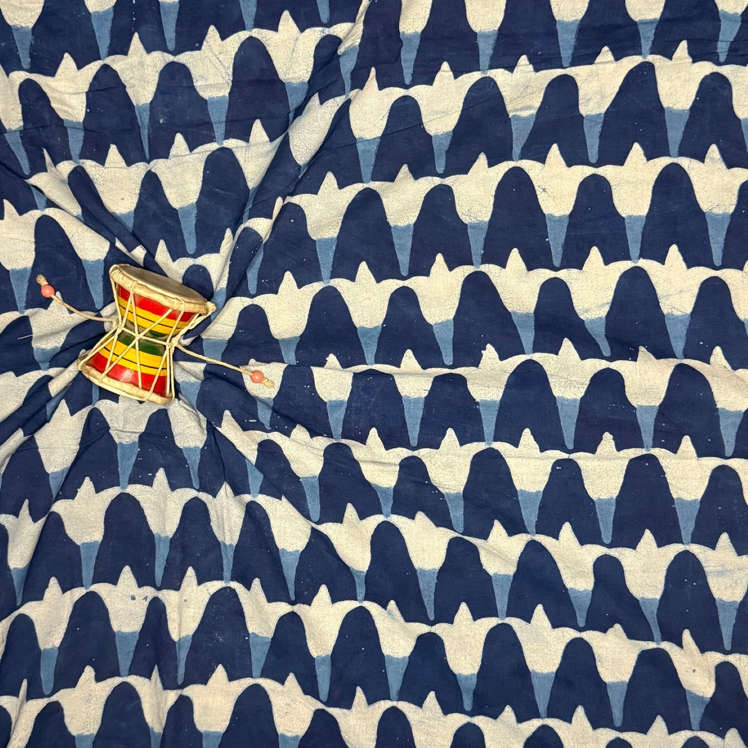 Blue Indigo Floral Handblock Printed Cotton Fabric