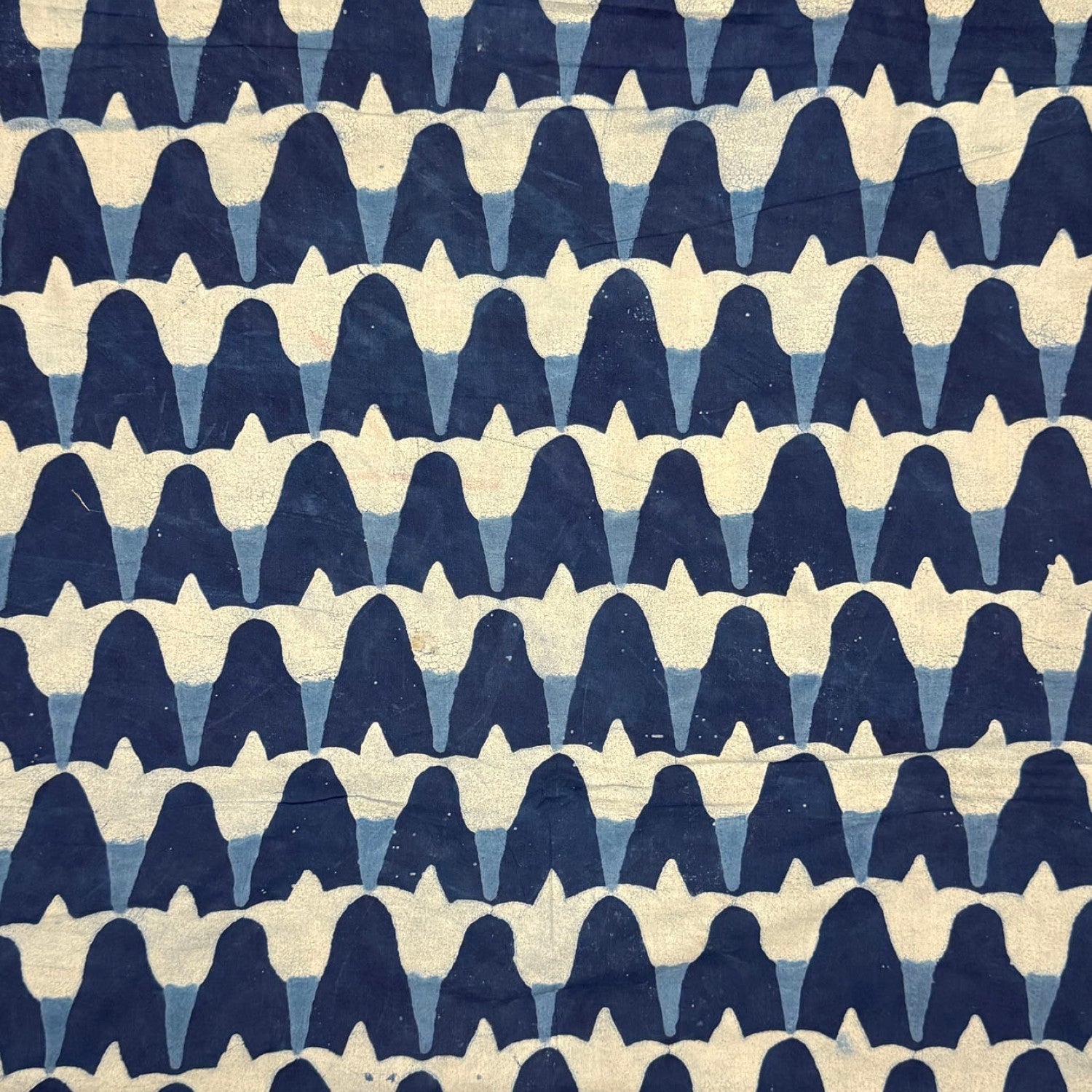 Blue Indigo Floral Handblock Printed Cotton Fabric