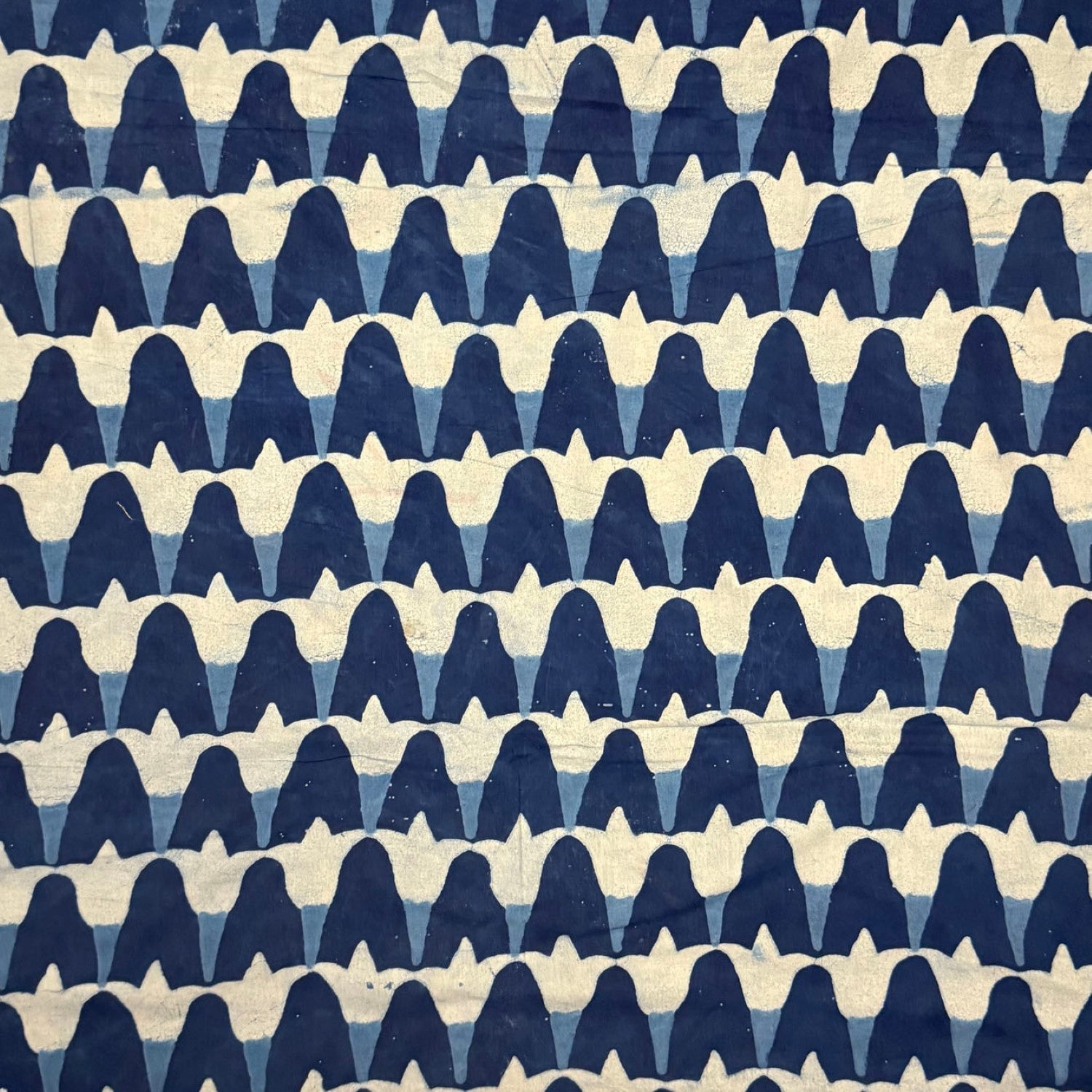 Blue Indigo Floral Handblock Printed Cotton Fabric