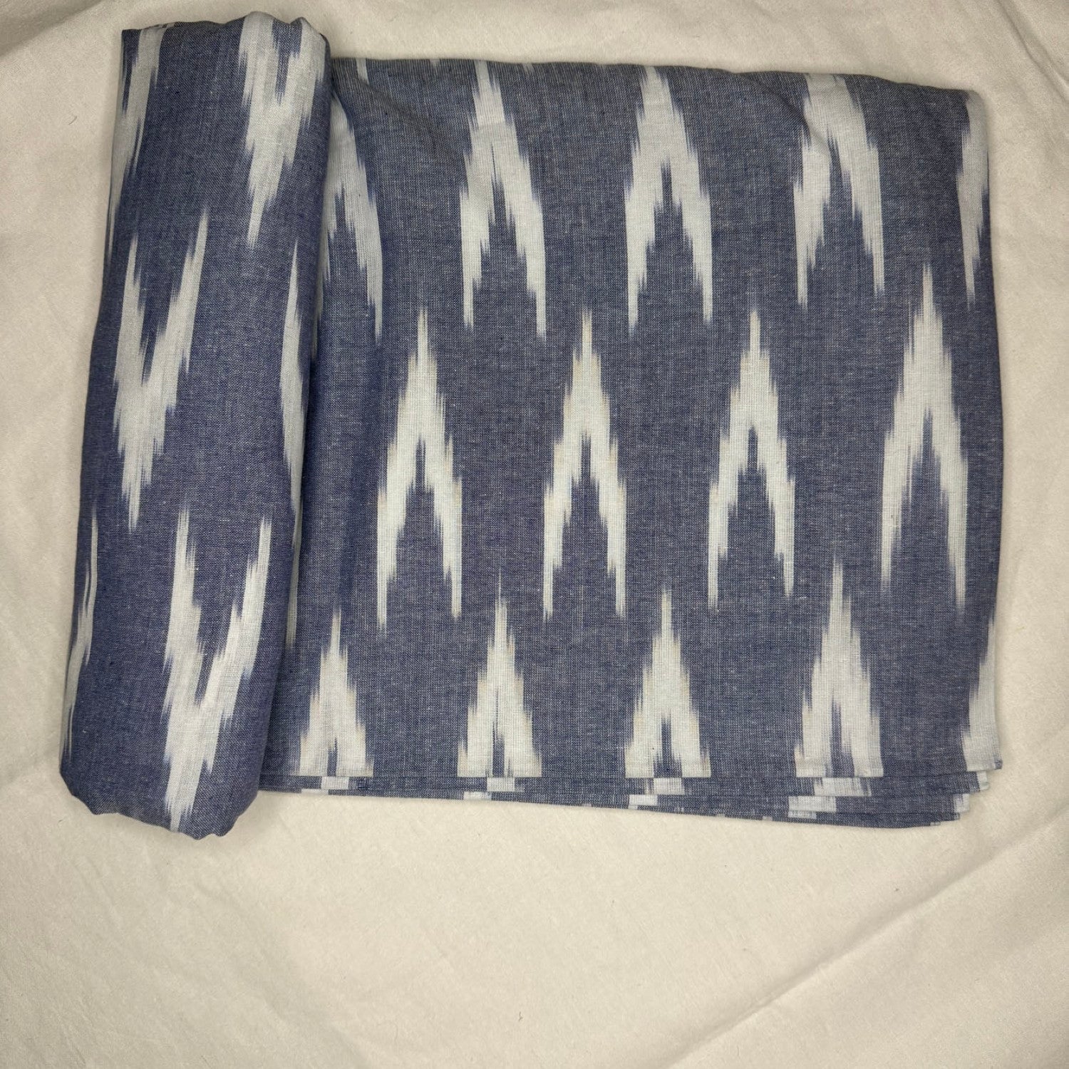 Ikat Purple tone Grey Cotton Fabric