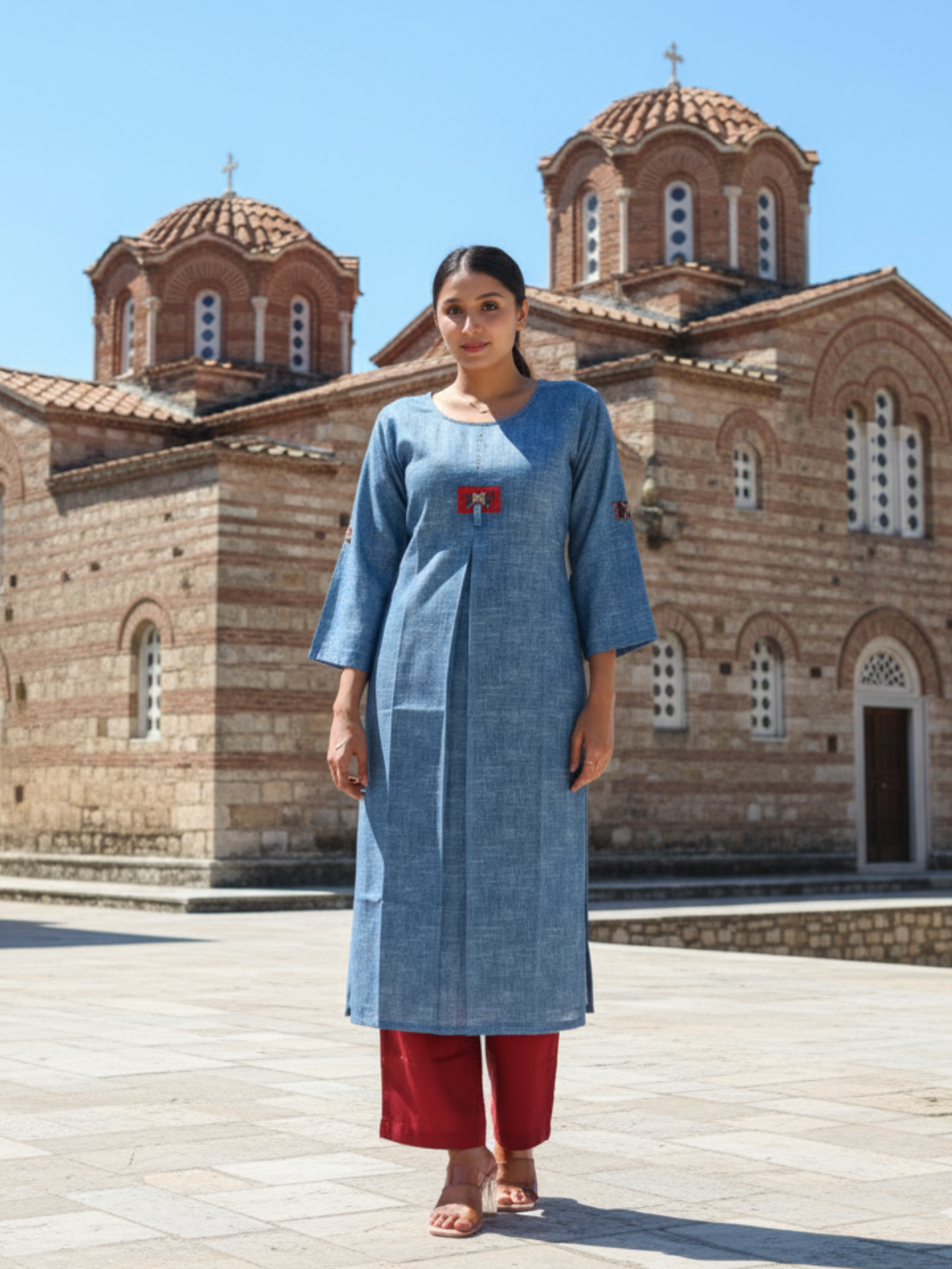 Linen Flex Long Kurti for Women