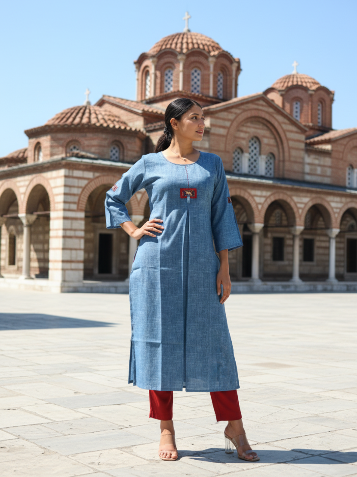 Linen Flex Long Kurti for Women