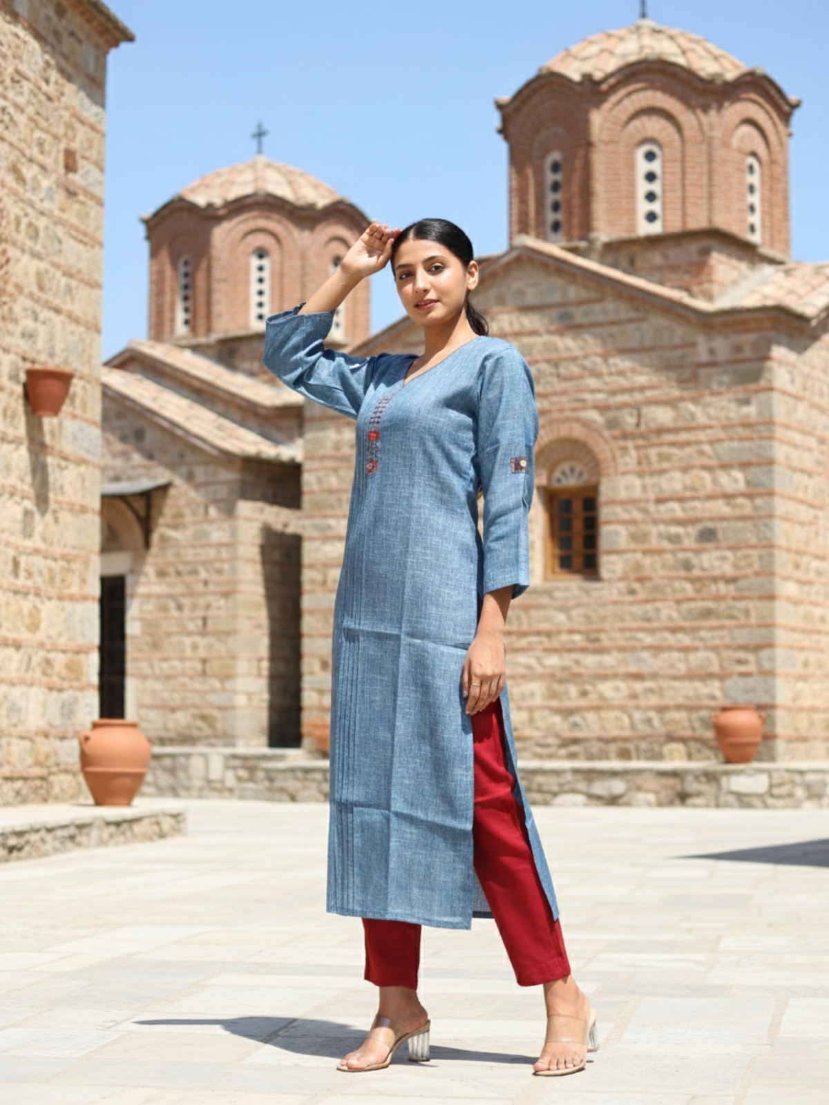 Linen Flex Long Kurti for Women