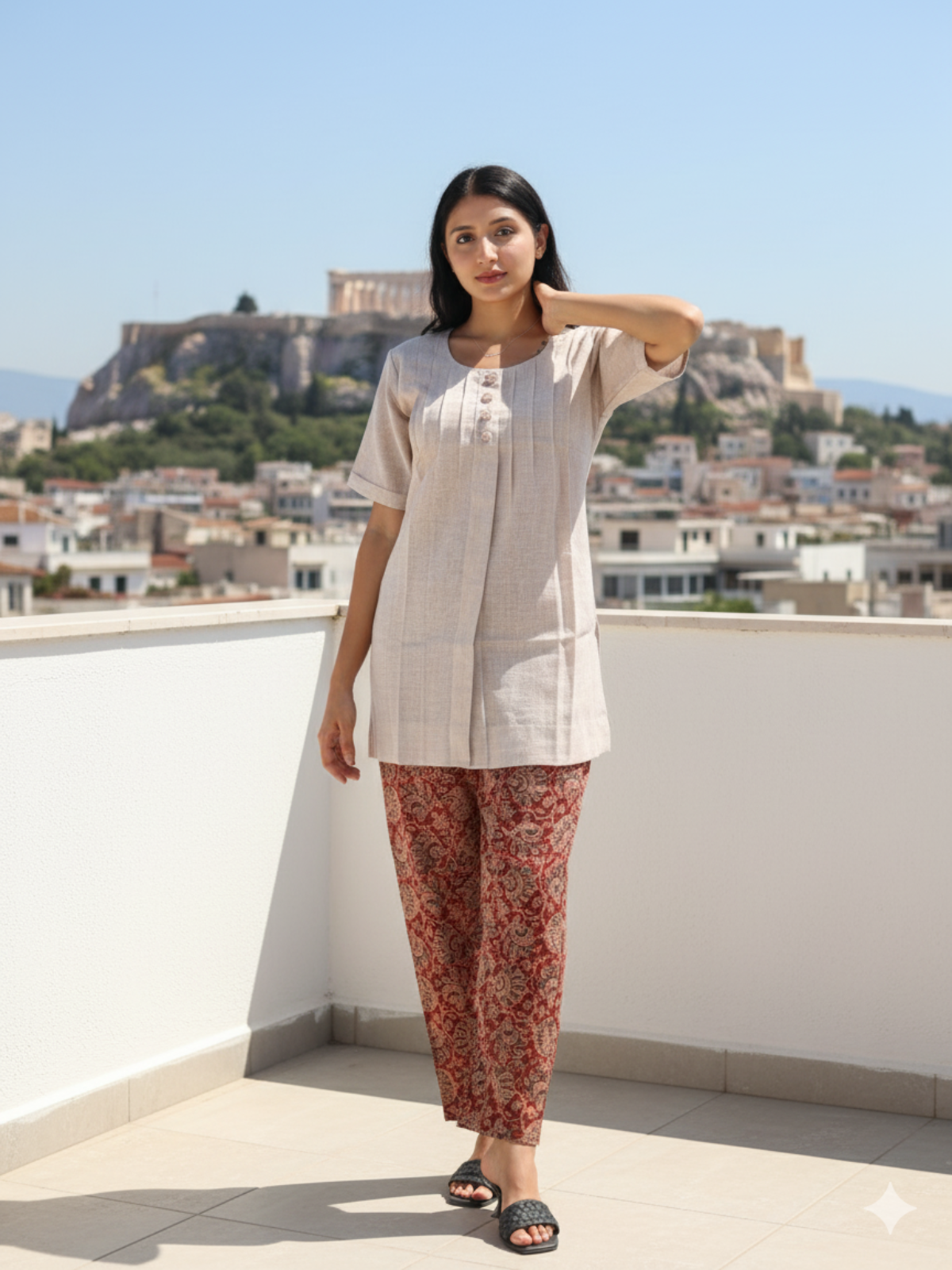 Stylish and Comfortable Beige Short Kurti for Women